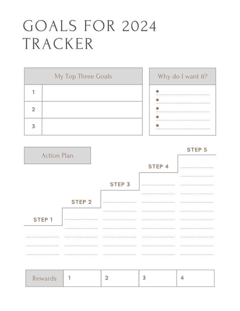 New Year Goals Printable 2024 Planner Printable Track Your Goals New Year Goals Printable 2024 Planner Printable Track Your Goals