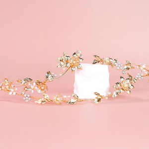 Hochzeit Goldblatt Brautkranz, Vintage Braut Kopfschmuck, Hochzeitskrone, Hochzeitskrone, Hochzeitskrone