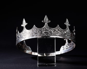 Retro Tiara, Mens costume crown, King crown, Medieval crown,Vintage Lion King Crown, Gothic crown for men, Prince crown