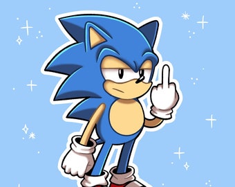 Sonic Middle Finger Sticker