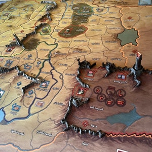 Mountains with integrated cities and towers for War of the Ring