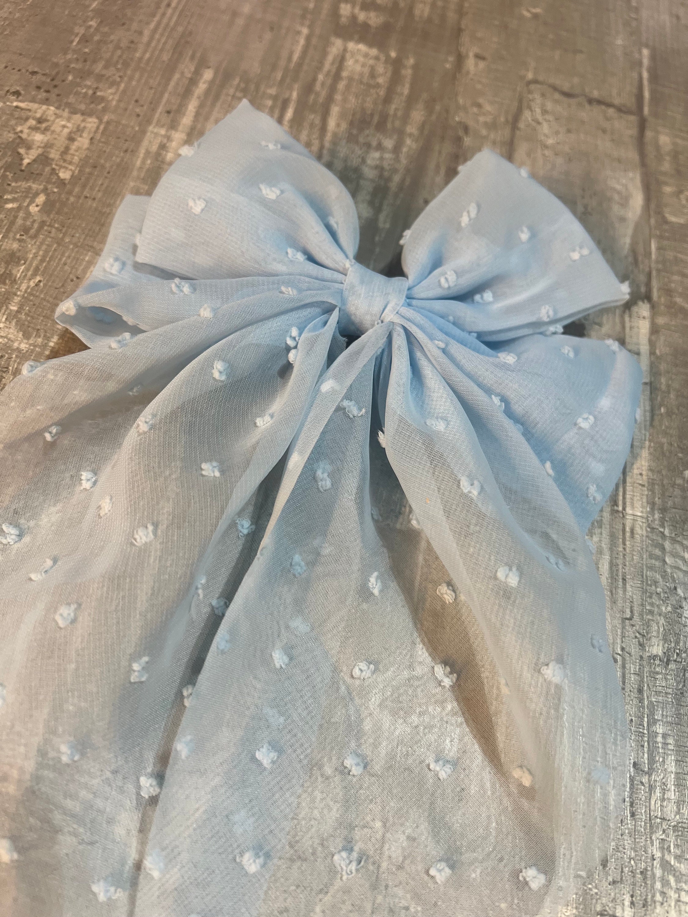 Blue - Handmade Fabric Bow Hair Clip 46