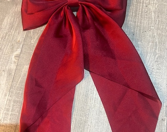 Burgendy hair bow clip