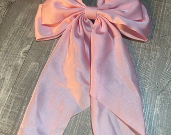 Grampo de cabelo de laço rosa bebê