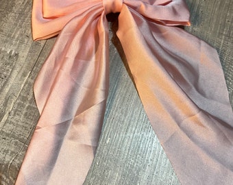 Peachy pink hair bow clip