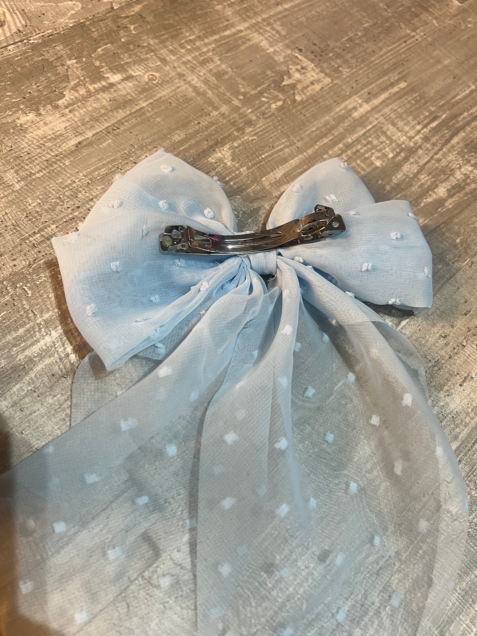 Blue - Handmade Fabric Bow Hair Clip 44