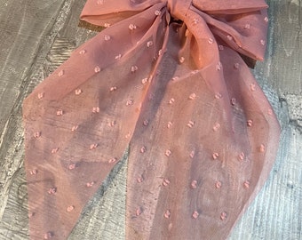 Baby pink hair bow clip