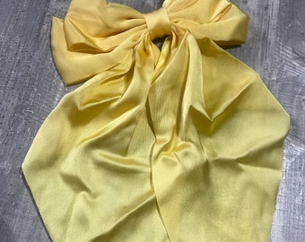 Yellow hair bow with crocodile clip
