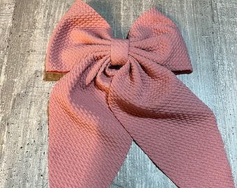 Blush pink hair bow clip