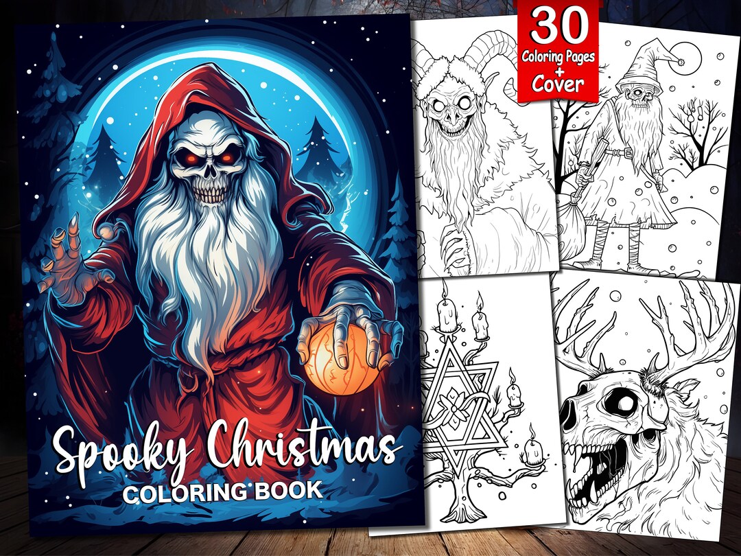 Spooky Christmas Coloring Book for Adults Horror Xmas Noel - Etsy UK