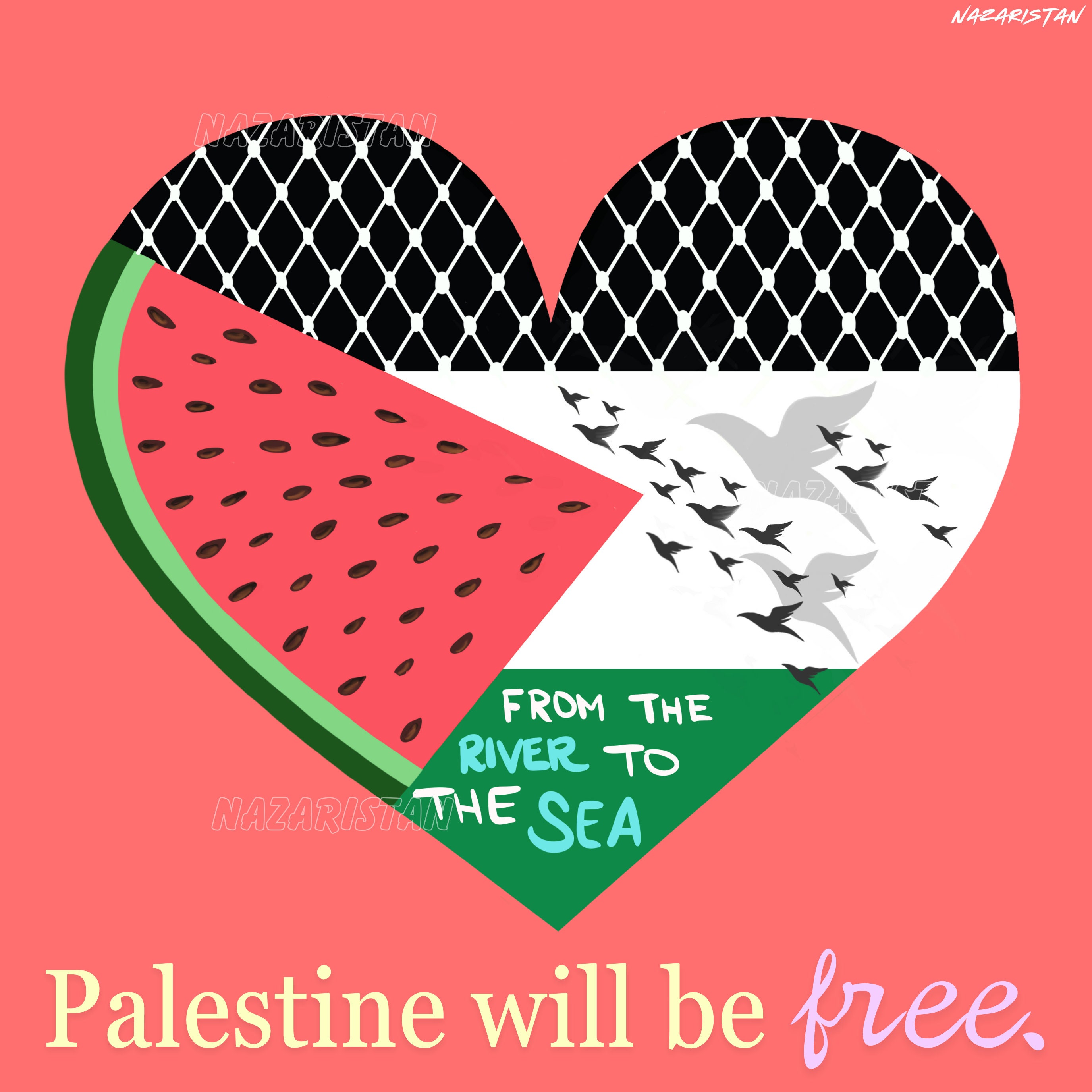 Palestine Will Be Free: Matte Vinyl Sticker With Watermelon - Etsy