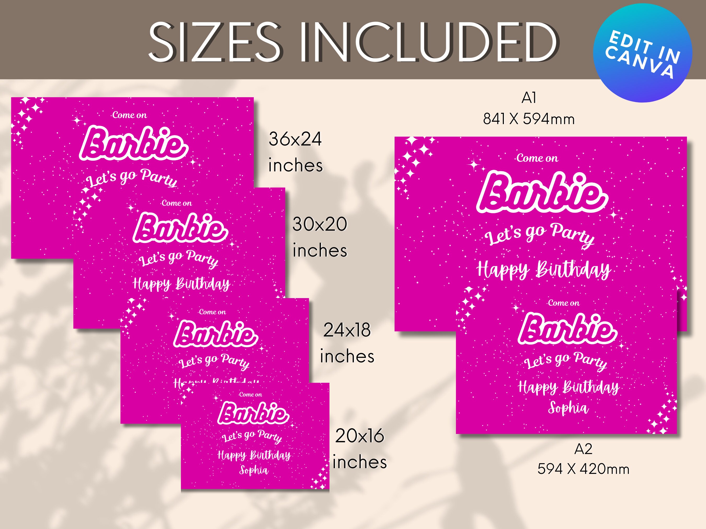 Barbie Welcome Sign Template, Barbie Birthday Party, Outdoor Banner ...