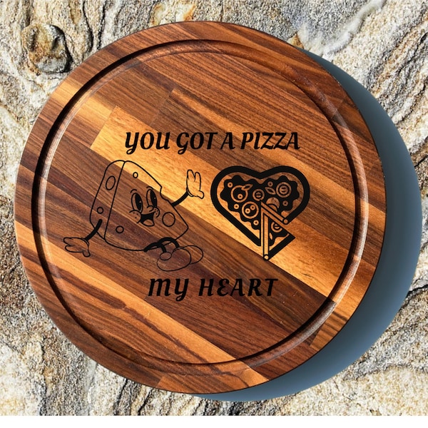 You have a pizza my heart valentines day gift, Funny couple gift, Custom pizza paddle, Pizza Night Kitchen Decor