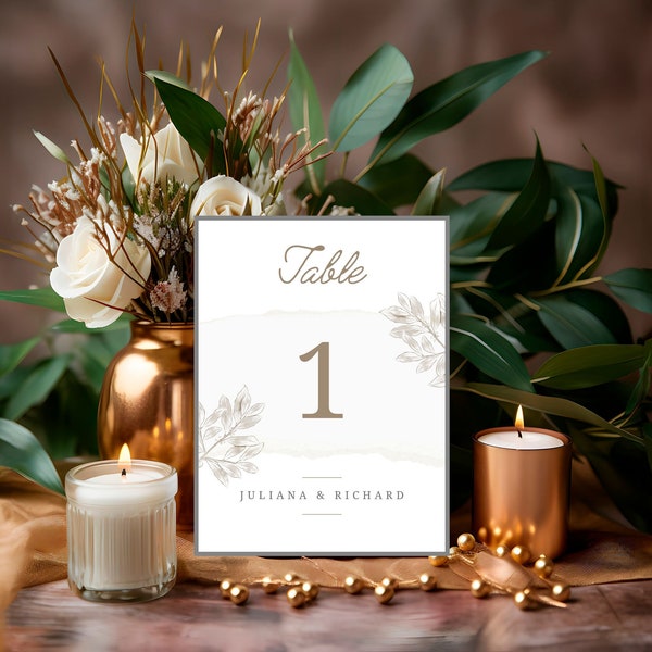 Vintage Table Number Template Canva Etsy Vintage Table Number Template Canva Etsy
