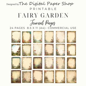 Printable Junk Journal Pages | Vintage Scrapbook Papers | Digital Download | Junk Journal Kit | Scrapbooking Ephemera, Fairy Stationary