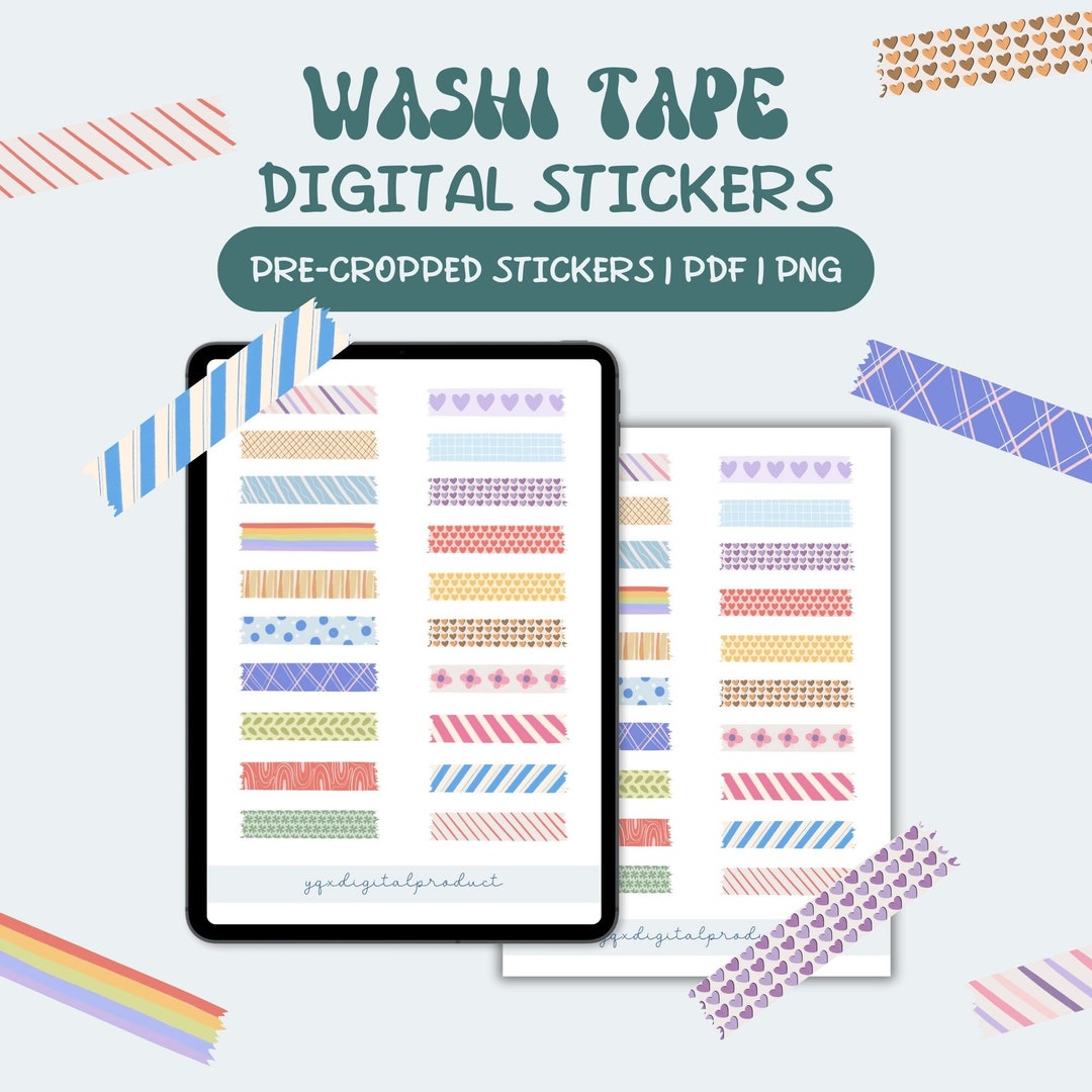 Washi Tape Digital Sticker for Goodnotes Digital Planner Stickers ...