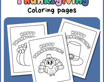 Happy Thanksgiving Coloring Pages - Easy Coloring Sheets - Fun Printable Activity for Kids