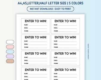 Printable Raffle Tickets Simple Raffle Tickets Enter to Win Tickets
