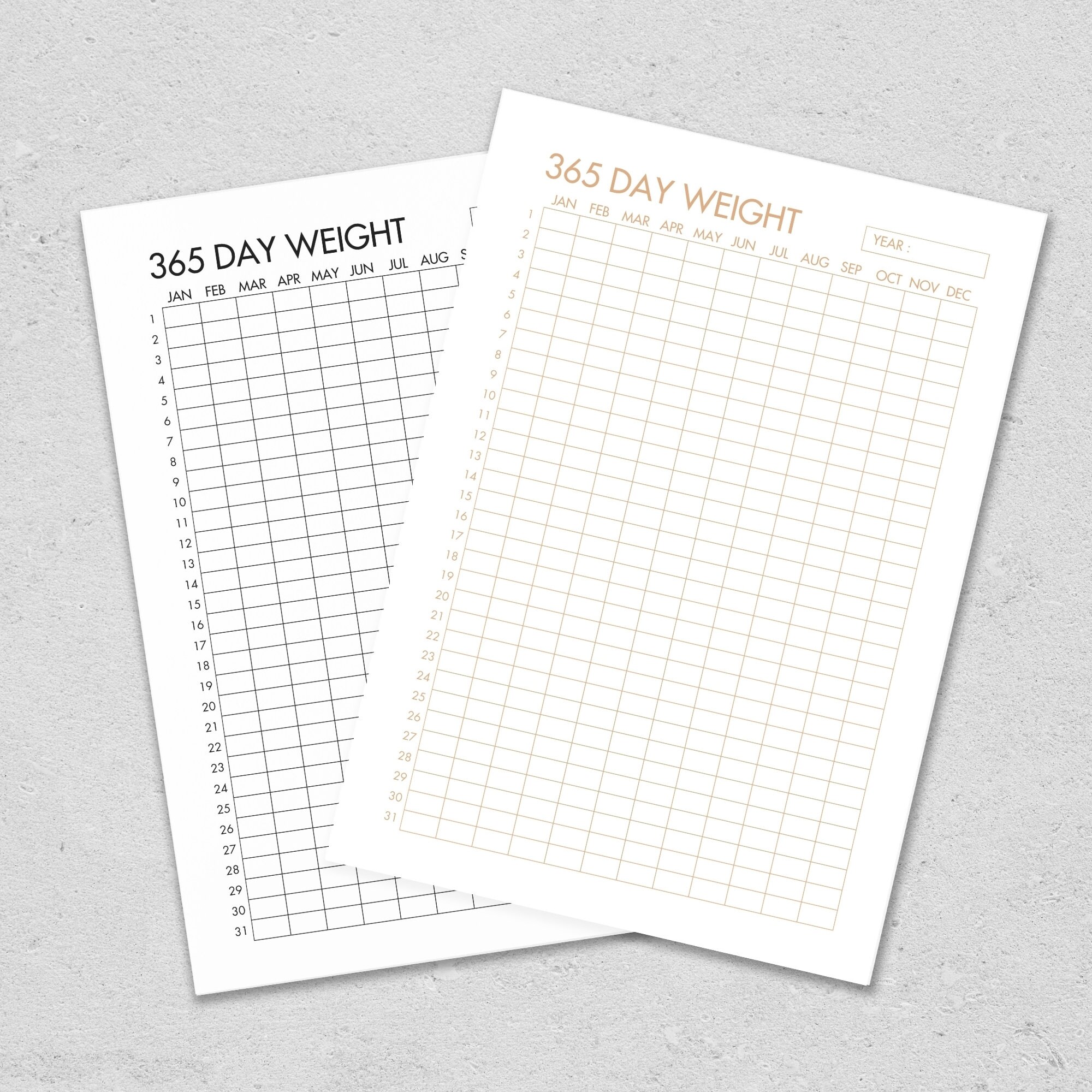 365 Day Weight Tracker Printable Daily Weight Tracker Weight Loss ...