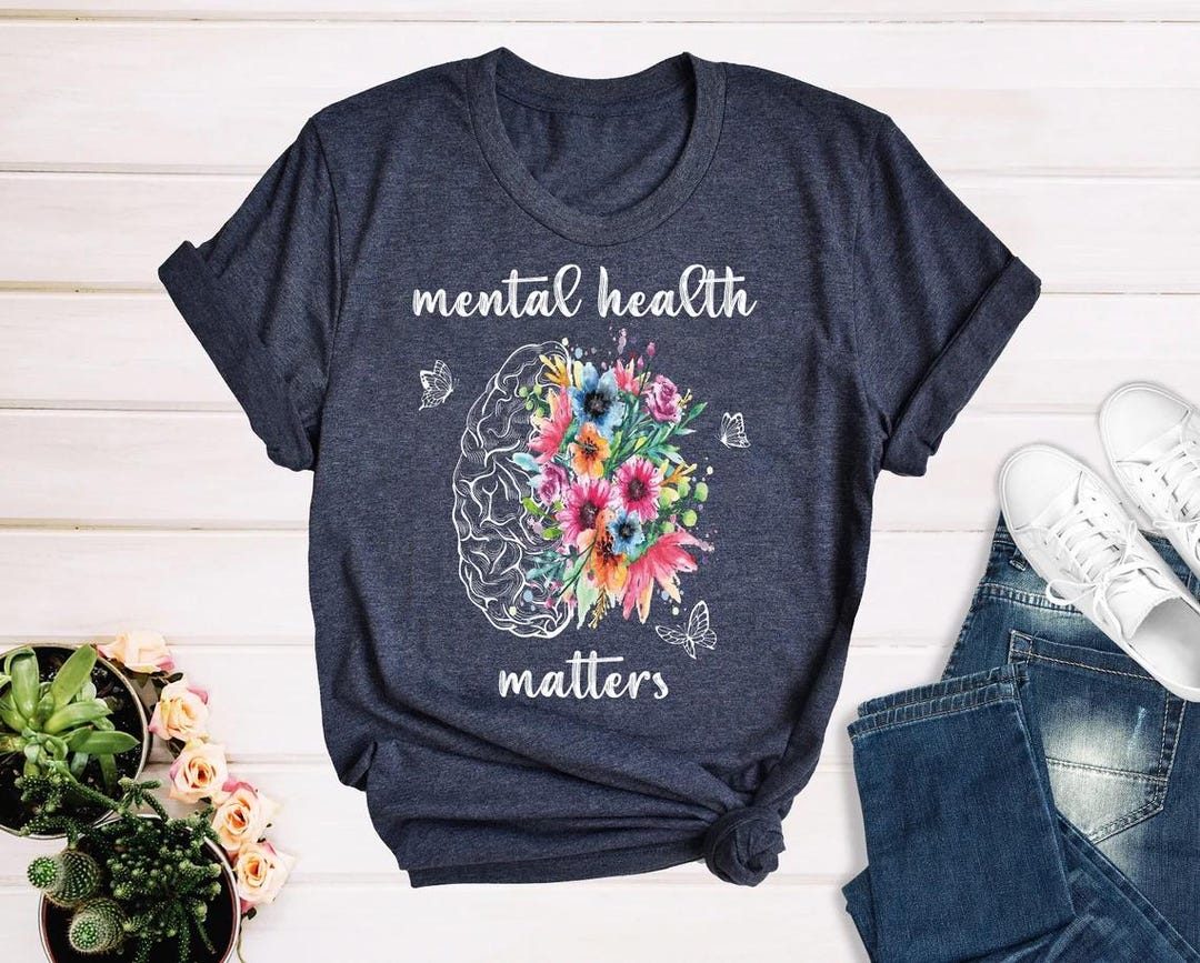 Mental Health Matters Shirt: Floral Brain Tee, Therapist Gift - Etsy