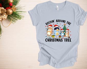 Cartoon Dog Family Christmas Shirt, Matching Holiday Tee