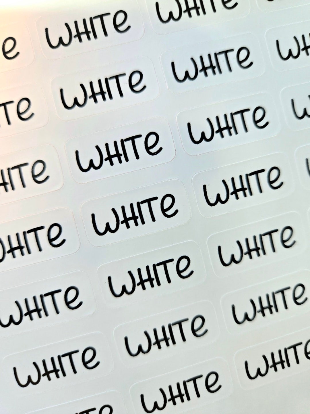 WHITE Waterproof Name Label L Daycare Label L Waterproof L Name Labels ...