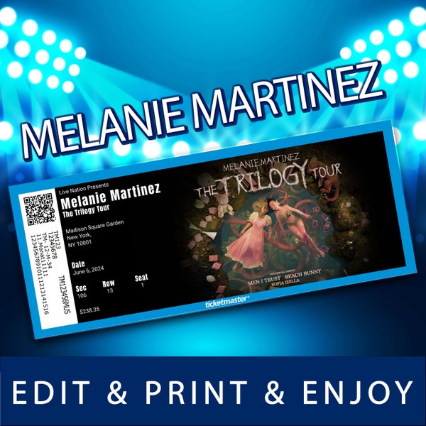 Melanie Martinez The Trilogy Tour, Editable Event Show Admission Pass, Surprise Gift Reveal, Souvenir Keepsake, Instant Download