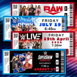 WWE Live Ticket, Smackdown RAW Ticket, 2024 Wrestling Show Pass, Surprise Gift Reveal, Editable Personalized, Digital Download, RAW ticket
