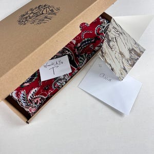 Red silk scarf gift for women, satin wrap shawl, headscarf, scarf in a box, birthday present