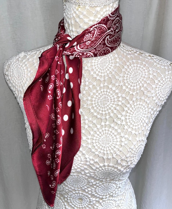 50 cm 1950s Vintage Retro Polka Dots Vierkante Sjaal Hoofd Hals