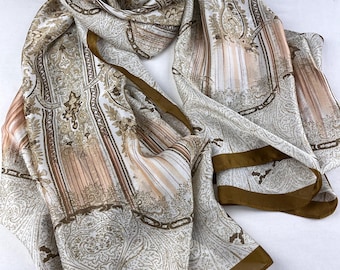 Gold silk scarf, ladies satin wrap shawl, skirt sarong, personalised gift for women, wrap dress, headscarf, wedding shawl