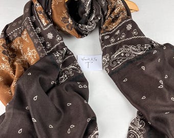 Boho brown scarf, wrap shawl, gift for her, womens scarves in a box