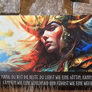 Karte | Muttertagskarte | Grußkarte | Wikinger | Walhalla | Freya | Mutter | Mama | Wikingerkönig | Postkarte | Danksagung | Dankbarkeit