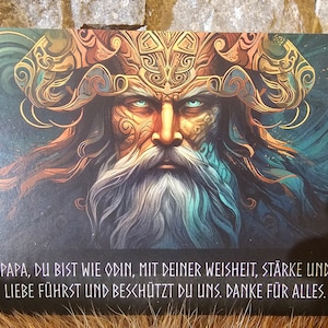 Karte | Vatertagskarte | Grußkarte | Wikinger | Walhalla | Odin | Vater | Papa | Wikingerkönig | Postkarte | Danksagung | Dankbarkeit