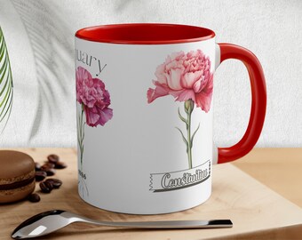Birth Flower Mug Personalized, Custom Coffee Mug, Floral Mug Gift, Customizable Mug, Custom Gift Mug, Birth Flower Cup, Meaningful Gift