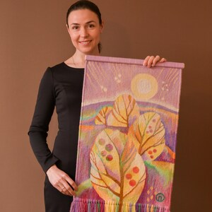 Autumn Garden Tapestry | Handmade Wall Art for Boho Home Decor | Woven Nature-Inspired Textile