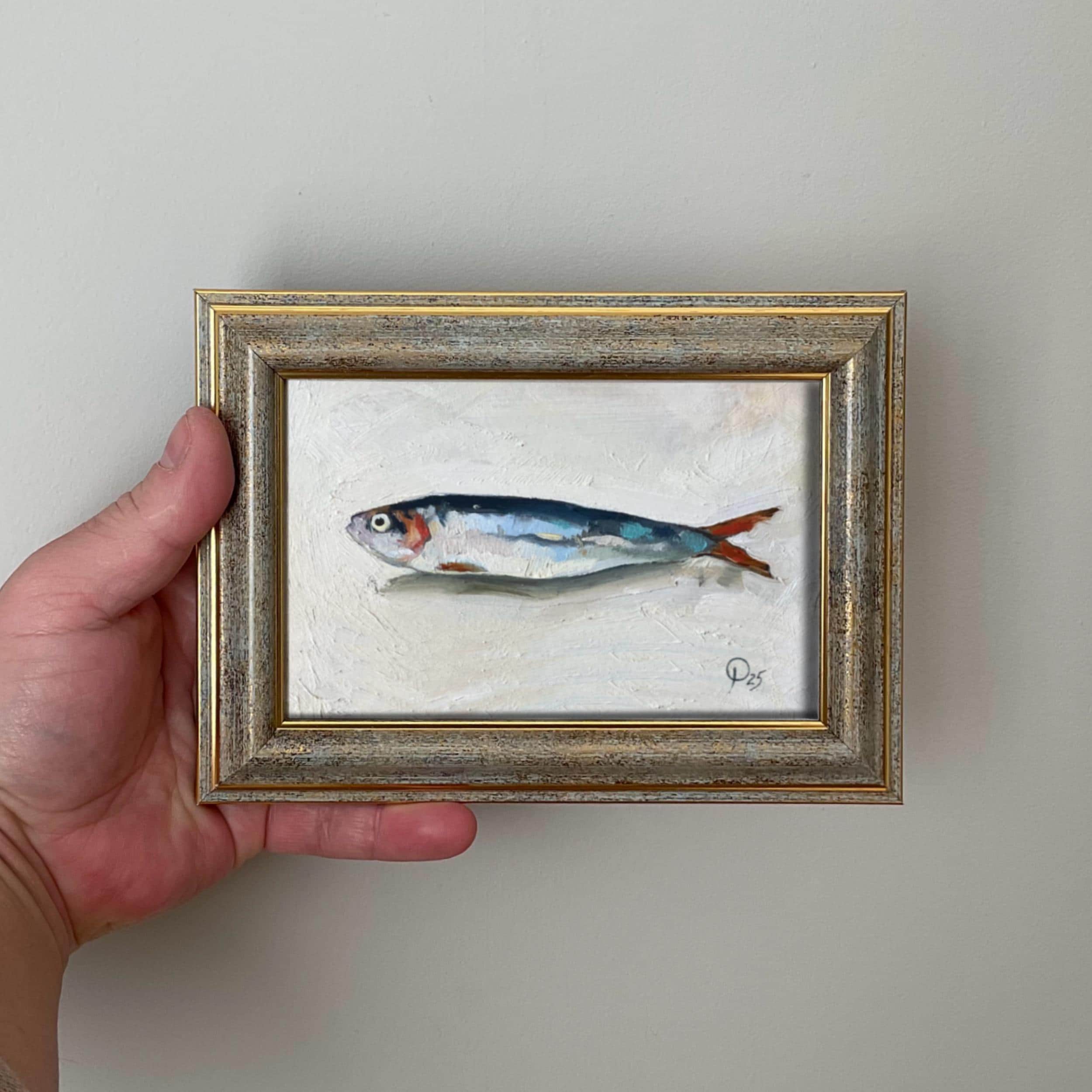 Original antique fish oil painting - Etsy 日本