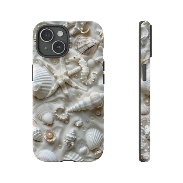 Memor inspired Phone Case Mosaic Seashell Phone Case Peal Charm Opal 3D Effect Phone Case