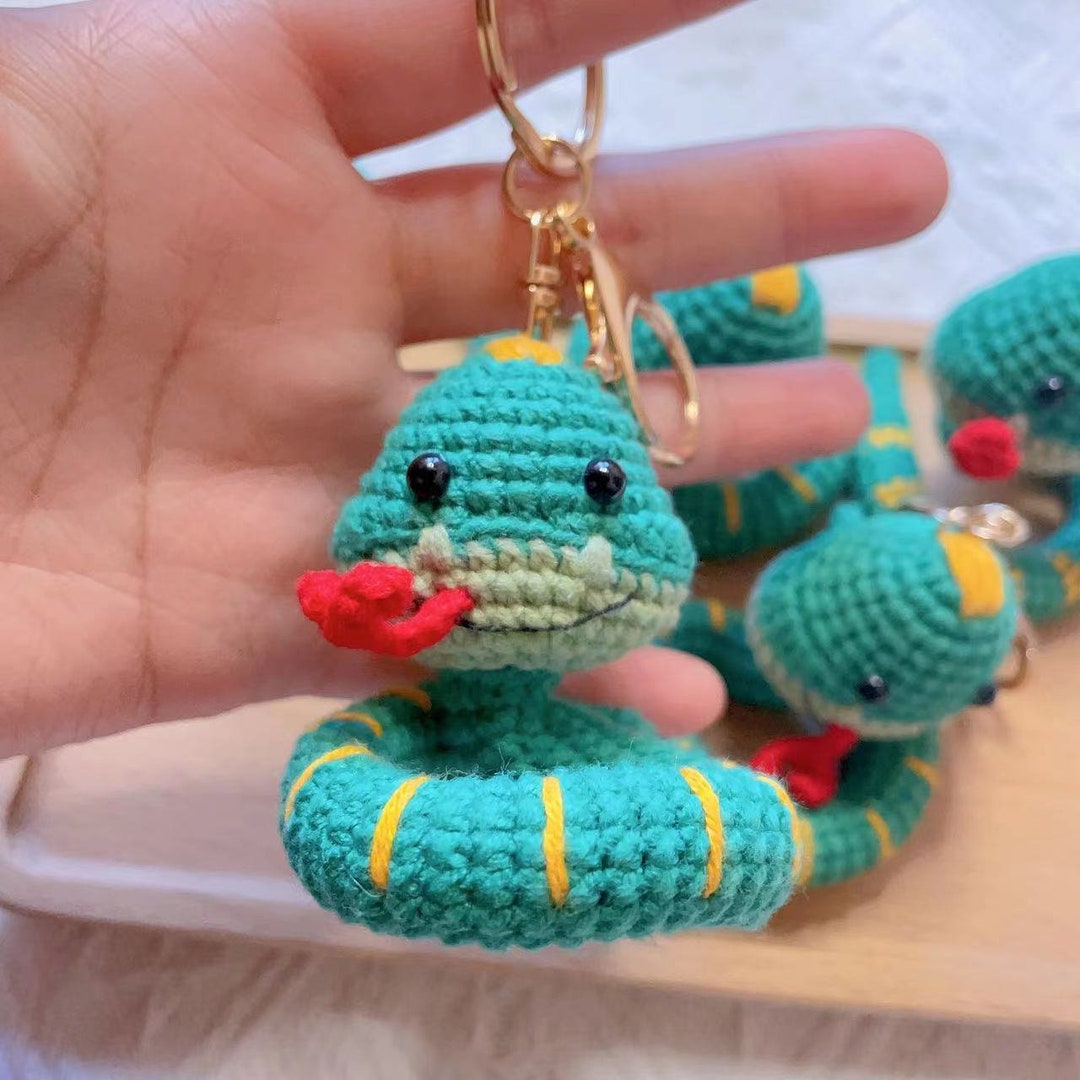 Mini Crochet Cute Little Snake Keychain/crochet Snakes Charms - Etsy