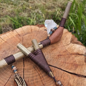 Tepi and Kuripe Set | Ceremonial Rapé Applicator | Handcrafted | Different Colors