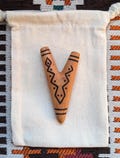 Wooden Kuripe with snake branding | Rapé applicator