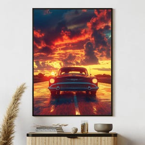 Retro Road Trip Poster Prints - Digital Download | Perfect Printable Wall Art for Vintage Travel Enthusiasts | classic car Art