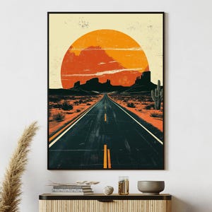 Retro Road Trip Poster Prints - Digital Download | Perfect Printable Wall Art for Vintage Travel Enthusiasts | brutalist-inspired Art