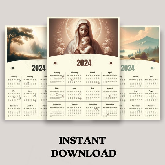 Catholic Liturgical Calendar 2024 Catholic Liturgical Calendar Download  Catholic Calendar Printable Calendar Catholic Mary Calendar - Etsy