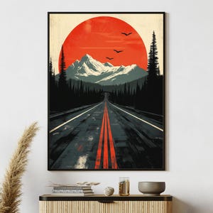 Retro Road Trip Poster Prints - Digital Download | Perfect Printable Wall Art for Vintage Travel Enthusiasts | brutalist-inspired Art
