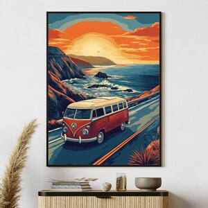 Retro Road Trip Poster Prints - Digital Download | Perfect Printable Wall Art for Vintage Travel Enthusiasts | 70s nostalgia Art