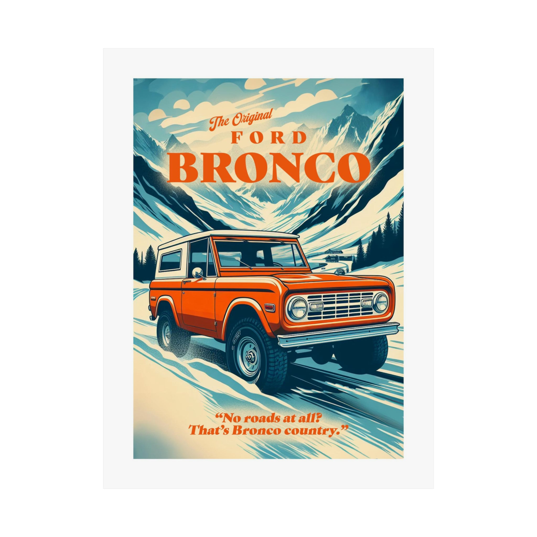 FORD　VintagePoster Vintage Original Ford Bronco Poster | Wall Art | Husband Gift