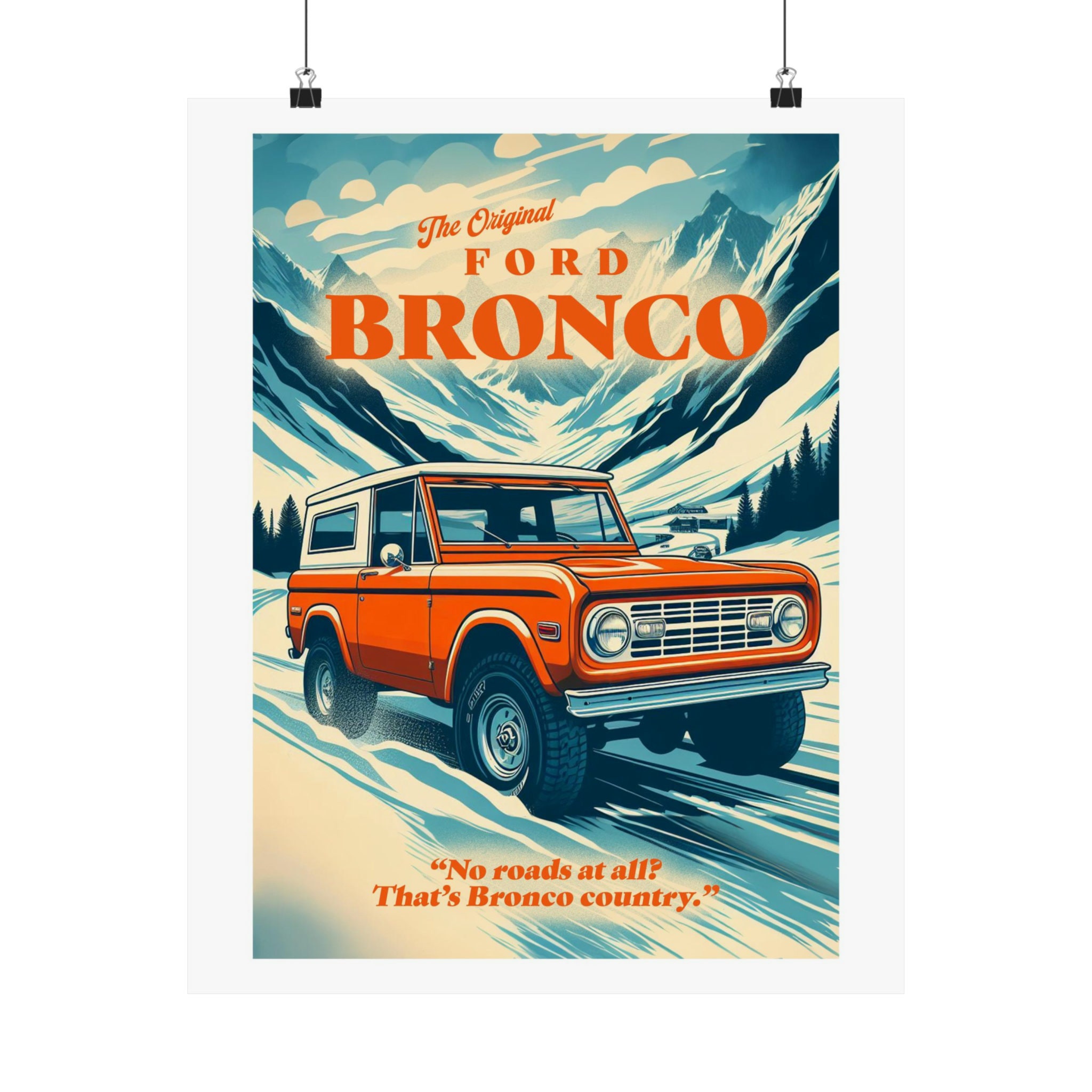 FORD　VintagePoster Vintage Original Ford Bronco Poster | Wall Art | Husband Gift