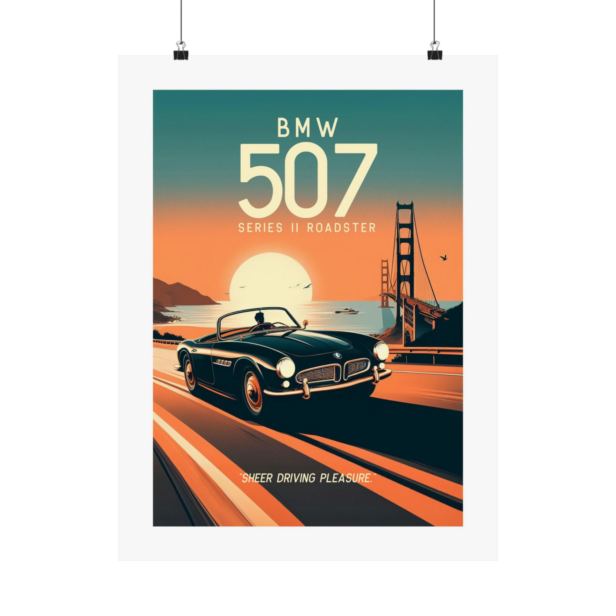 Vintage German BMW 20 Years Anniversary Poster