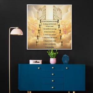 10 Commandments Printable Wall Art | Bible Verse Digital Download | Christian Scripture Decor | Religious Home Decor | Faith Wall Print